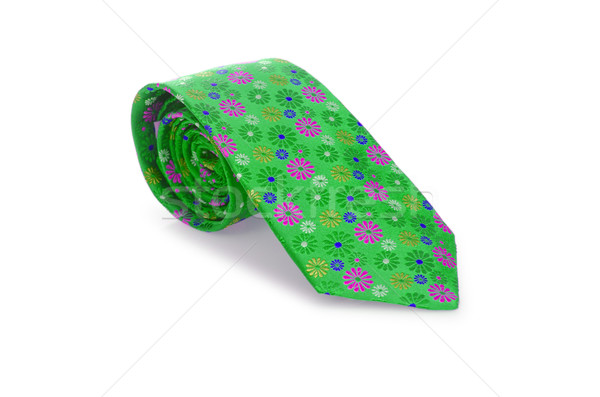 Stock photo: Elegant silk male tie ( necktie ) on white