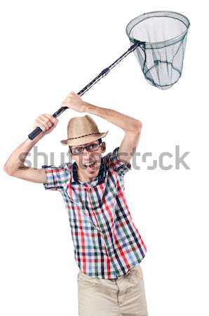 Stock photo: Cowgirl woman with gun isolated on white