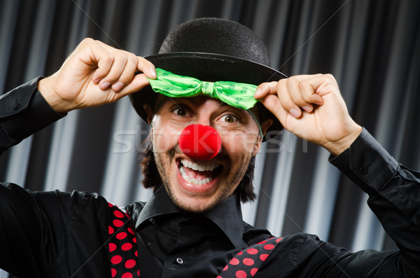 Divertente clown sipario sorriso compleanno Foto d'archivio © Elnur