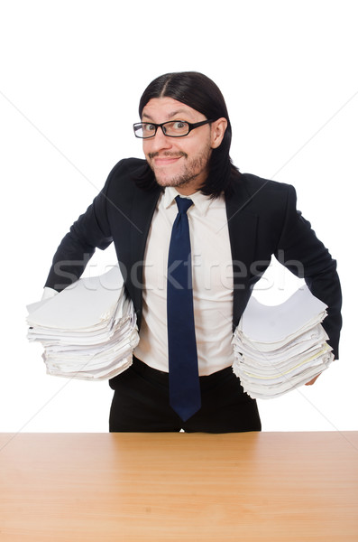Geschäftsmann überwältigt Papierkram Mann Arbeit Stock foto © Elnur