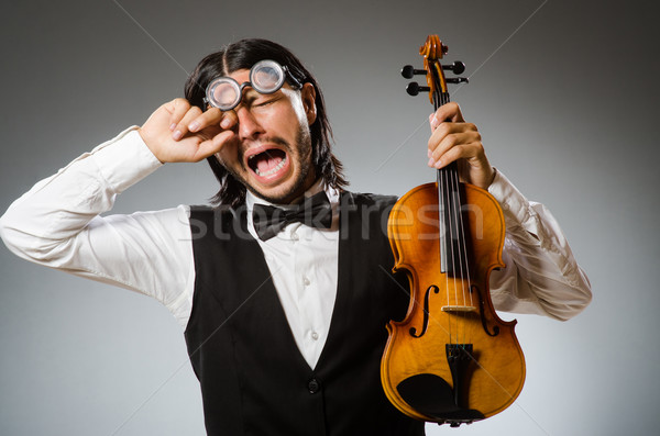 Foto stock: Homem · jogar · violino · musical · arte · engraçado