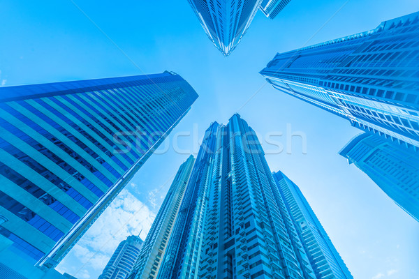 Tall Dubai Marina skyscrapers in UAE Stock photo © Elnur