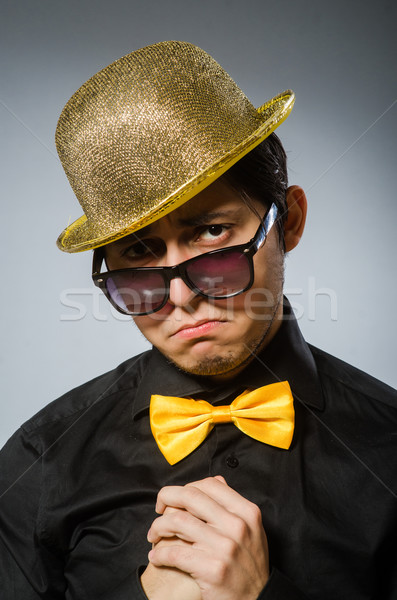 Funny man with vintage hat Stock photo © Elnur