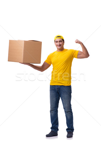The man delivering christmas present isolated on white Stock photo © Elnur
