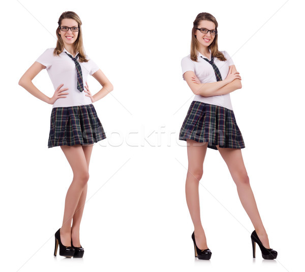 Young naughty student female isolated on white Stock photo © Elnur