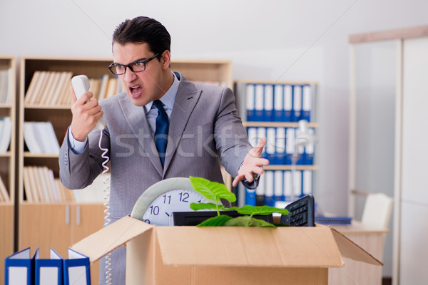 Om în mişcare birou cutie afaceri telefon Imagine de stoc © Elnur