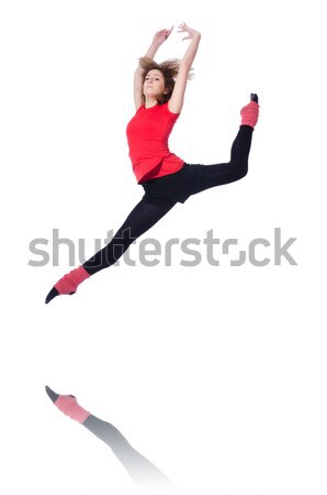 Genç jimnastikçi egzersiz beyaz kadın vücut Stok fotoğraf © Elnur