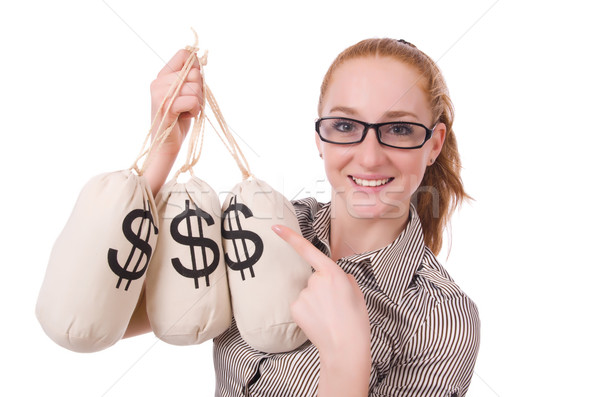 Jungen Geschäftsfrau Geld weiß Business Büro Stock foto © Elnur