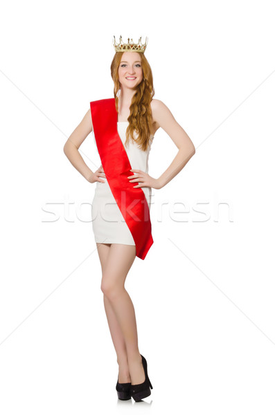 Beauty contest winner isolated on the white Stock photo © Elnur