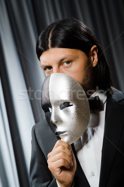 Komik maske yüz üzücü yüzler Stok fotoğraf © Elnur