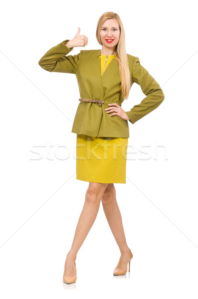 Young woman in vivid jacket isolated on white Stock photo © Elnur