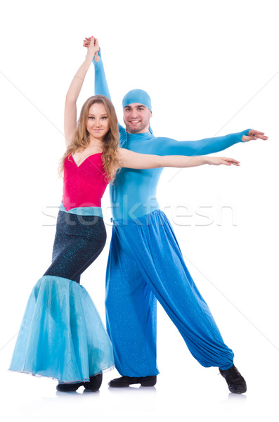 Pair of dancers dancing modern dance isolated on white Stock photo © Elnur