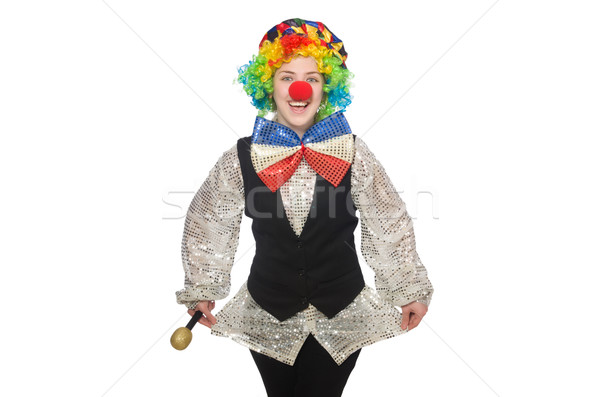 Stock photo: Female clown isolated on white