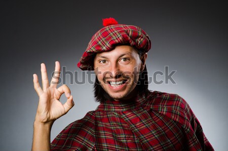Funny scotsman with smoking pipe Stock photo © Elnur