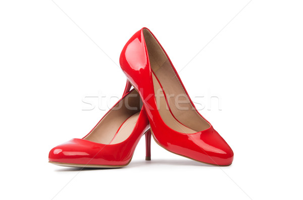 Stock photo: Red woman shoes isolated on the white background