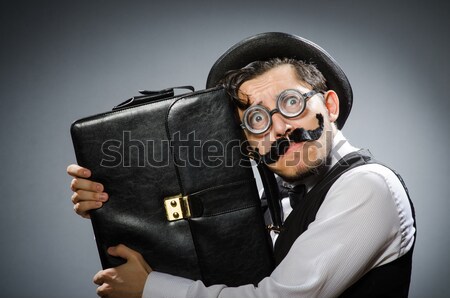 Gangster with bags of money against the gradient Stock photo © Elnur