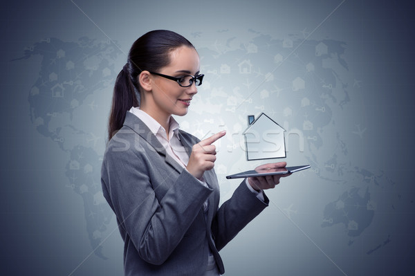 Woman in hotel booking concept Stock photo © Elnur