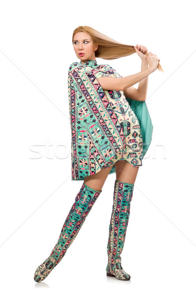 Model wearing dress with Azerbaijani carpet elements isolated on Stock photo © Elnur