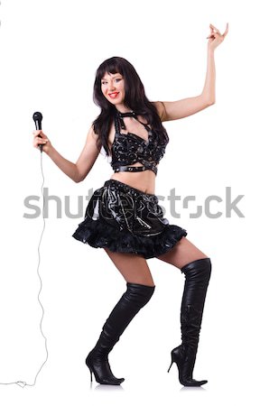 Danse femme noir cuir costume mode [[stock_photo]] © Elnur