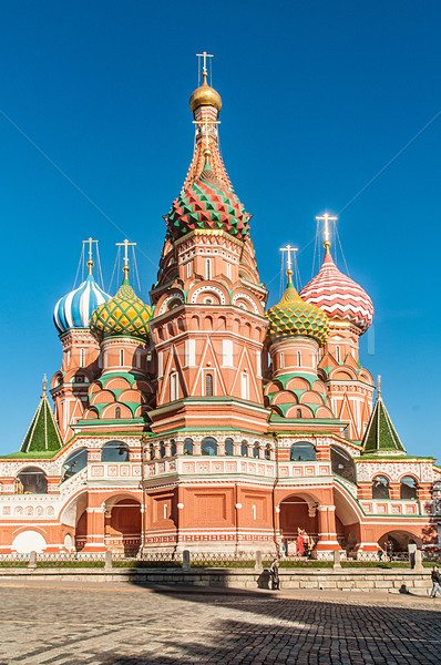 Berühmt Kathedrale Moskau Stadt Kreuz blau Stock foto © Elnur