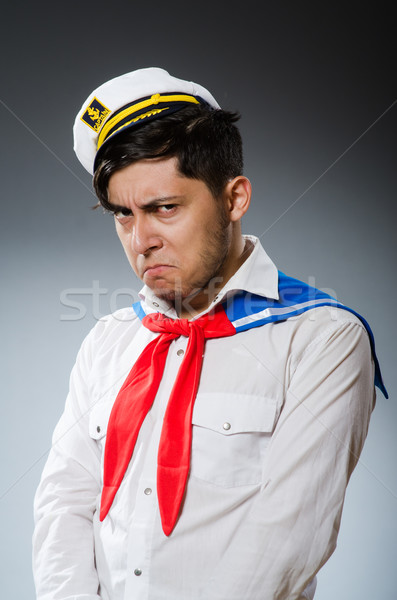 Funny captain sailor wearing hat Stock photo © Elnur