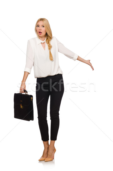 Stock photo: Businesswoman in business concept isolated on white