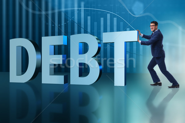 Stock photo: The businessman in debt business concept