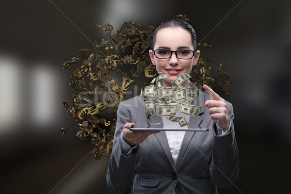 Businesswoman with dollar in business concept Stock photo © Elnur