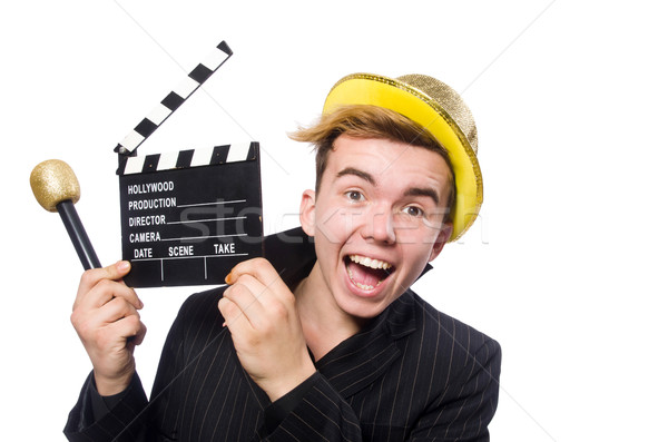 Funny man with movie clapboard Stock photo © Elnur