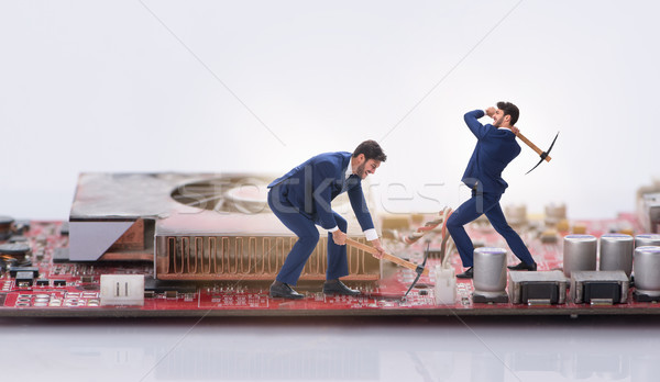 商人 採礦 錢 因特網 技術 安全 商業照片 © Elnur