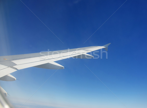 Airplane wing out of window Stock photo © Elnur