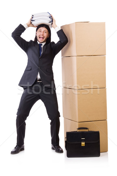 Сток-фото: человека · коробки · полный · работу · бизнеса · окна