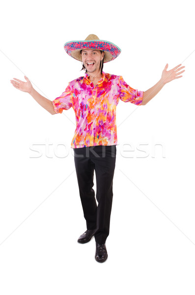 Vicces mexikói szombréró kalap buli férfi Stock fotó © Elnur