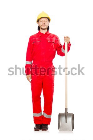 Welder in red overalls isolated on white Stock photo © Elnur