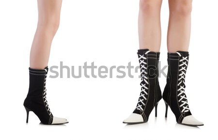 Kobieta nogi pończochy biały dziewczyna moda Zdjęcia stock © Elnur
