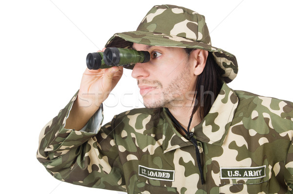 Funny soldier in military concept Stock photo © Elnur