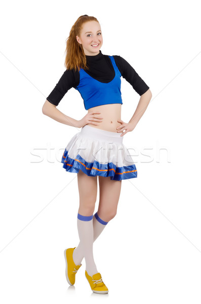 Young nice cheerleader isolated on white Stock photo © Elnur
