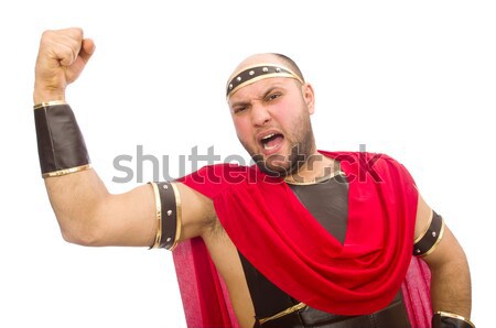 Stockfoto: Gladiator · zwaard · geïsoleerd · witte · metaal · studio