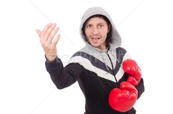 Funny boxer isolated on the white Stock photo © Elnur