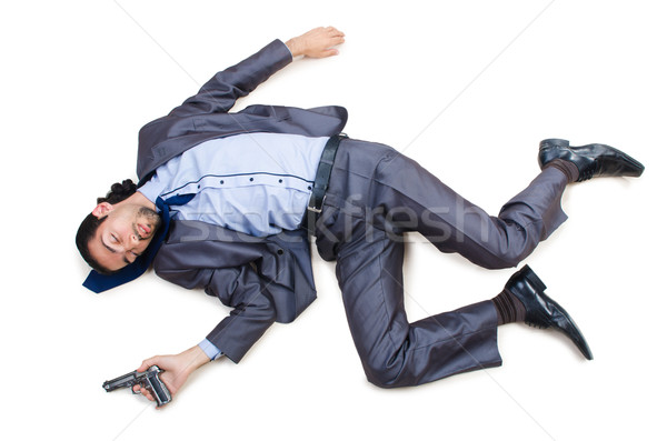 Businessman on the floor isolated on white Stock photo © Elnur