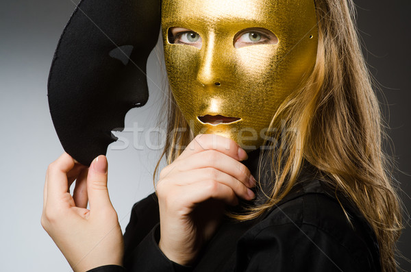 Kadın maske komik sanat tiyatro işçi Stok fotoğraf © Elnur