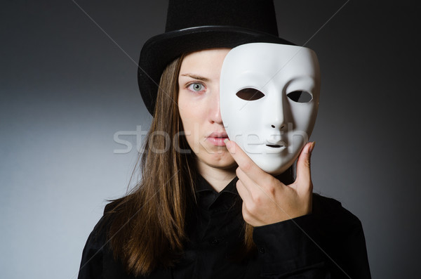 Nő maszk vicces arc munkás arcok Stock fotó © Elnur