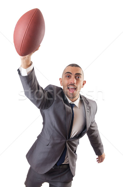 Man with american football ball isolated on white Stock photo © Elnur