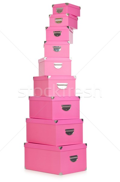 Pink giftboxes isolated on white Stock photo © Elnur
