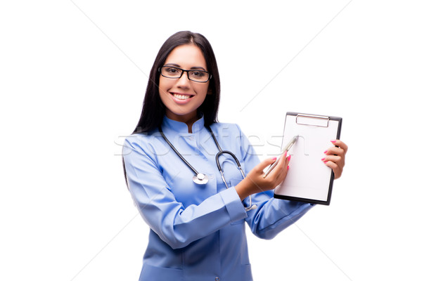 Young female doctor in medical concept isolated on white Stock photo © Elnur