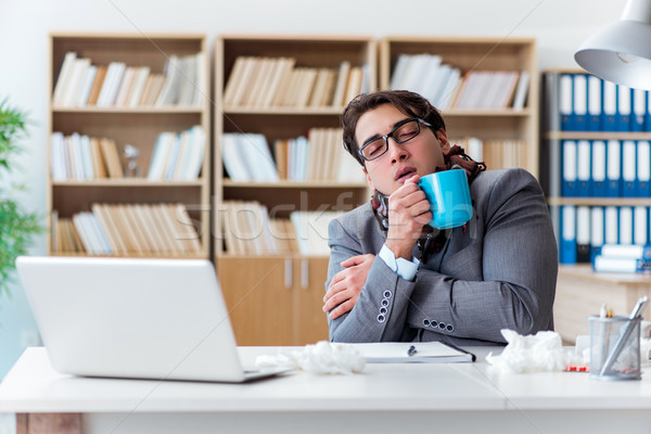 Sick businessman suffering from illness in the office Stock photo © Elnur