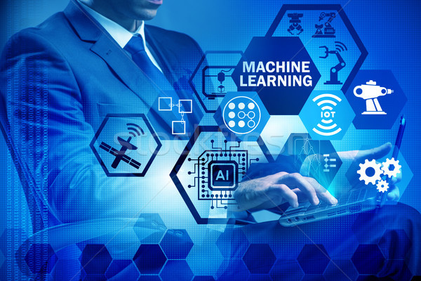 Machine learning concept with man Stock photo © Elnur
