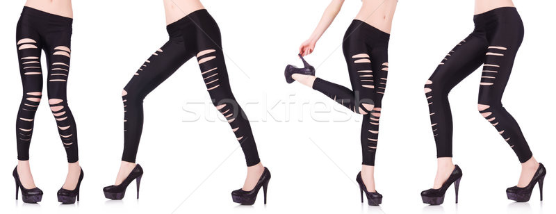 [[stock_photo]]: Femme · jambes · bas · blanche · sexy · mode