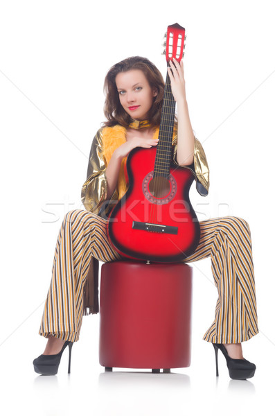 Woman with guitar in mexican clothing Stock photo © Elnur