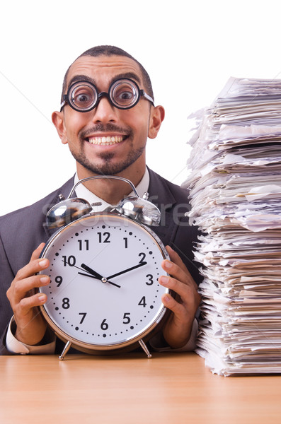 Femme femme d'affaires géant réveil horloge travaux [[stock_photo]] © Elnur